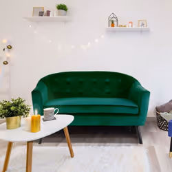 Canapé 2 places scandinave Savoy Velours Vert
