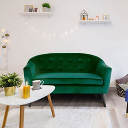 Canapé 2 places scandinave Savoy Velours Vert
