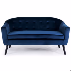 Canapé 3 places scandinave Savoy Velours Bleu