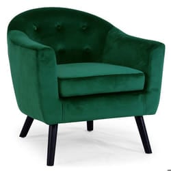 Fauteuil scandinave - MENZZO - Savoy - Velours - Vert - Confortable et capitonné