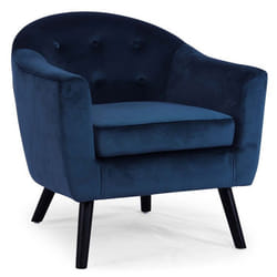 Fauteuil scandinave Savoy Velours Bleu