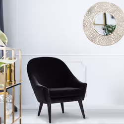 Fauteuil scandinave Dakota Velours Noir