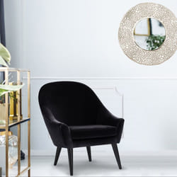 Fauteuil scandinave Dakota Velours Noir