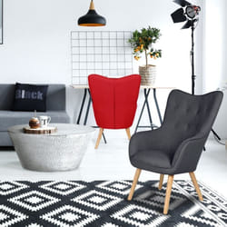 Fauteuil scandinave Klarys Tissu Gris foncé