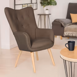 Fauteuil scandinave Klarys Tissu Taupe