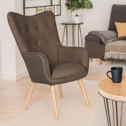 Fauteuil scandinave Klarys Tissu Taupe