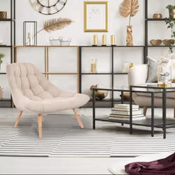Lot de 2 fauteuils Danios Tissu Beige