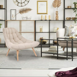 Lot de 2 fauteuils Danios Tissu Beige
