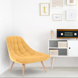 Lot de 2 fauteuils Danios Tissu Jaune