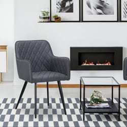 Lot de 2 chaises Clark simili Gris