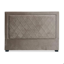 Tête de lit - MENZZO - Meghan 160cm - Velours Taupe - Coutures décoratives - Elégance - Chic