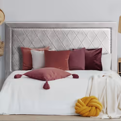 Tête de lit Meghan 180cm Velours Argent