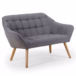 Canapé 2 places Scandinave Zentao Tissu Gris Clair