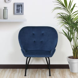 Fauteuil Coco Velours Bleu