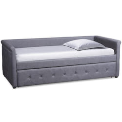 Lit simple gigogne MENZZO Garry - Gris Foncé - A lattes - 90 x 190 cm