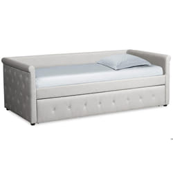 Lit simple gigogne MENZZO GARRY - 90x190cm - A lattes - Beige - Bois