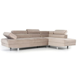 Canapé dangle Alfa Velours Taupe - MENZZO - Fixe - 5 places - Contemporain - Design