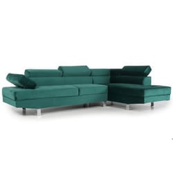 Canapé dangle avec têtières relevables Alfa Velours Vert