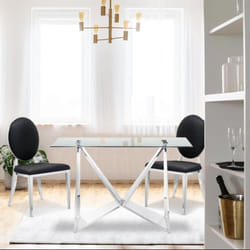 Lot de 2 chaises médaillon Sofia Simili Noir
