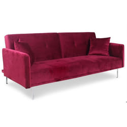Canapé convertible clic-clac 3 places Carla Velours Rouge