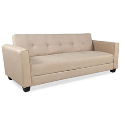 MENZZO Canapé convertible 3 places Clayton Tissu Beige -Canapé : L200 x P78 x H78 cmCanapé-lit : L200 x P98 x H59 cm