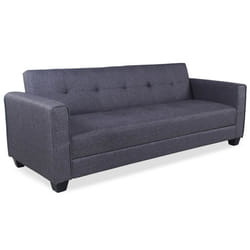 MENZZO Canapé convertible 3 places Clayton Tissu Gris foncé -Canapé : L200 x P78 x H78 cmCanapé-lit : L200 x P98 x H59 cm