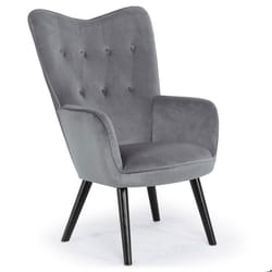 Fauteuil scandinave Klarys Velours Gris - MENZZO - Vintage - Salon - 1 place - Avec accoudoirs - Intérieur