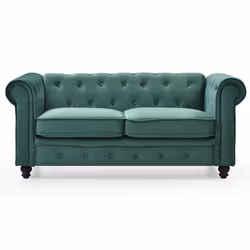 Grand canapé 2 places Chesterfield Velours Vert