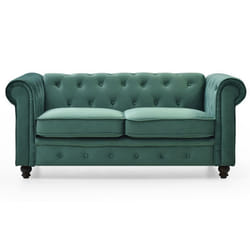 Grand canapé 2 places Chesterfield Velours Vert