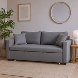 Canapé 3 places Convertible Saphir Tissu Gris Clair