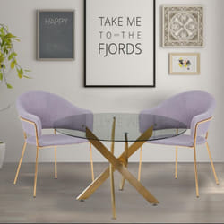 Lot de 2 chaises/fauteuils Ulrick Tissu Gris