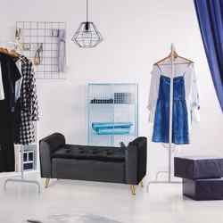 Banc coffre Winnie Velours Noir