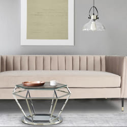 Table basse Aston en Verre Transparent et Pied Argent
