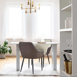 Lot de 2 Chaises/Fauteuils Louisa Beige et Marron