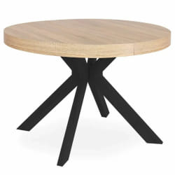 PARIS PRIX Table Zefane 160-260 cm - Noir/chêne