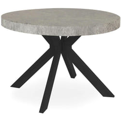 Table ronde extensible Myriade Noir et Effet Béton