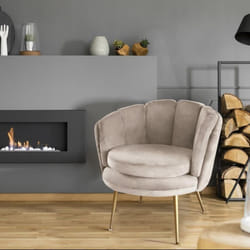 Fauteuil arrondi Brenda Velours Taupe
