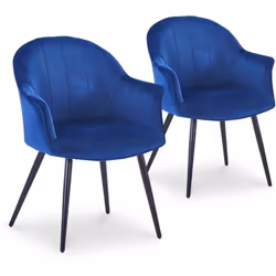 Lot de 2 Fauteuils Williams Velours Bleu