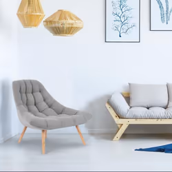 Fauteuil Danios Tissu Gris clair