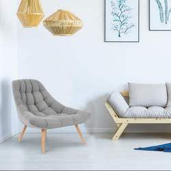 Fauteuil Danios Tissu Gris clair