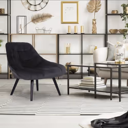 Fauteuil Danios Velours Noir