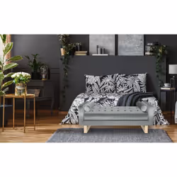 Banquette capitonnée Shell Velours Argent