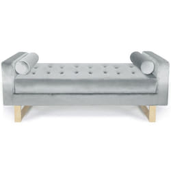 MENZZO Banquette capitonnée Shell Velours Argent