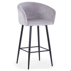 Chaise de bar Bobby Velours Argent