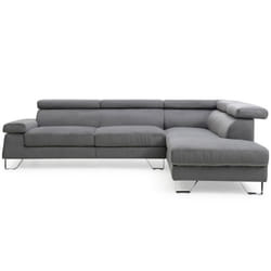 Canapé dangle avec têtières relevables Quentin Velours Gris Foncé