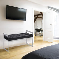 Banquette Lady Velours Noir pieds Argent