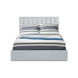 Lit Coffre Songe + Sommier Velours Argent 160cm