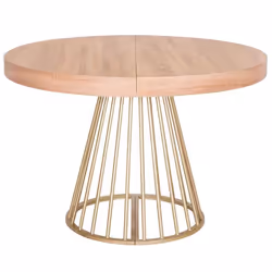 Table ronde extensible Soare Chêne Clair pieds Or