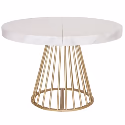 Table ronde extensible Soare Effet Marbre pieds Or