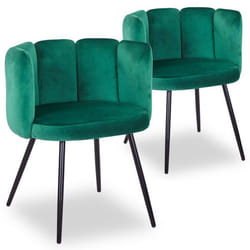 Lot de 2 chaises Amela Velours Vert